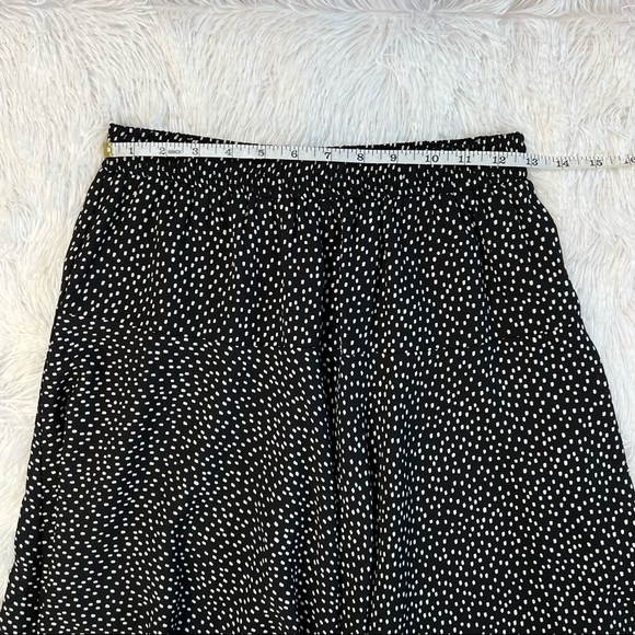 Banana Republic Black Polka Dot Print Fit-and-Flare Elastic Waist Flowy Skirt - Picture 6 of 7